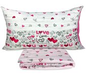 Funda nórdica de microfibra love rosa peace and love cm. 250x200