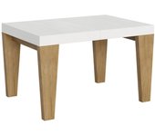 Mesa extensible 90x130/390 cm spimbo mix tapa fresno blanco patas roble natural