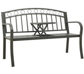 Vidaxl banco de jardín con mesa acero gris 120 cm