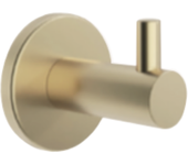 Percha simple para baño, acero inox s.304 anticorrosión, acabado oro cepillado pvd, incluye doble sistema de fijación (pegado / atornillado)