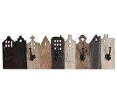 Perchero de pared dkd home decor metal madera (81 x 10 x 25 cm)