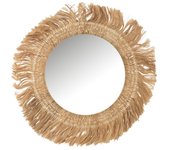 Espejo redondo de hoja de plátano d120cm