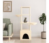 Rascador para gatos con rascador de sisal color crema 147 cm