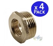 Pack 4 tuerca latón 1 1/2'' x 1 1/4'' | accesorio laton aenor | reductor de latón roscados | tuerca reducida latón aire, agua