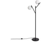 Ledkia lámpara de pie metal y cristal balts negro