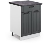 Vicco mueble bajo de cocina fame-line, antracita casa de campo, 60 cm con cajón, et antracita