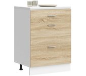 Mueble bajo de cocina | armario de cocina de madera de ingeniería de roble sonoma cfw78787