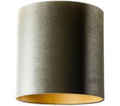 Pantalla de lámpara de terciopelo verde con interior dorado 40/40/40