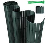 Canisse pvc para el jardín, valla oculta, balcón o terraza doble cara, valla cortaviento para balcón, verde 160 x 800cm