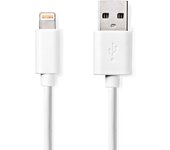 Lightning cable - usb 2.0 - lightning de apple 8-pin - usb-a macho - 480 mbps - niquelado - 1.00 m - redondo - pvc - blanco - label