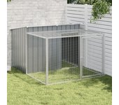 Casita para perros con patio antracita 153x194x110 cm