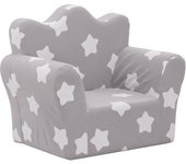 Sofá para niños | sofá de salón | sofá de descanso felpa suave gris claro con estrellas cfw62676