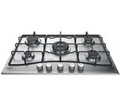 Hotpoint pcn 752 t/ix/ha negro, acero inoxidable empotrable 75 cm gas 5 quemadores