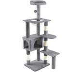 Árbol rascador para gatos con cápsula espacial plataforma, 138cm, gris