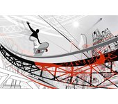 Cuadro gráfica skate y mundo moderno - 80x50 cm