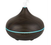 Humidificador ultrasónico con lámpara de aroma 500 ml, marrón oscuro