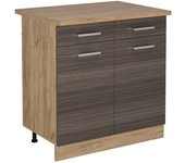 Vicco mueble bajo de cocina r-line, gris noble, 80 cm , et roble