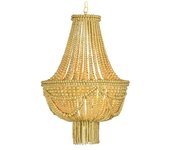 Lámpara de techo dkd home decor metal marrón amarillo 40 w madera mdf (40 x 40 x 60 cm)