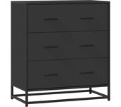 Aparador | aparador de comedor | armario de cocina de madera de ingeniería y metal negro 68x35x76 cm cfw168052