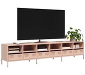 Maison exclusive - mueble para tv acero laminado en frío rosa 202x39x43,5 cm