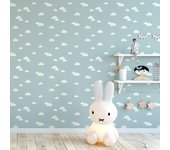 Papel pintado nubes cielo azul estilo infantil rollo 10m x 0,52m
