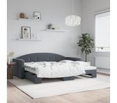 Sofá cama nido sin colchón gris oscuro 90x200 cm