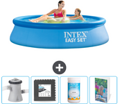Paquete de piscina - intex - alrededor - 244x244x61 cm + accesorios cb109