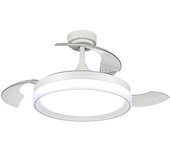 Iluminashop ventilador de techo led 36w blanco dc ultra silencioso con mando a distancia y palas retráctiles blanco 3000+4000+6000