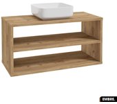 Conjunto bajo lavabo con lavabo sobre encimera - siphon free | embre | roble | 100 x 50 x 45 cm