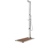 Maison exclusive - ducha de jardín con base marrón 225 cm acero inoxidable