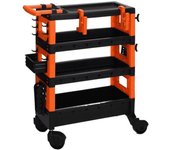 Maison exclusive - carrito de herramientas de 4 niveles negro y naranja