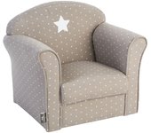 Sillón infantil en gris topo con estampado decorativo