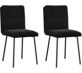 Pack 2 uds sillas de comedor | silla de cocina terciopelo negro cfw52553
