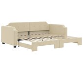 Sofá cama nido tela crema 80x200 cm