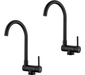 2pcs mezclador cocina plegable negro giratorio a 360°, grifo de cocina con mango plegable contra ventana, grifo mezclador fregadero acero inoxidable