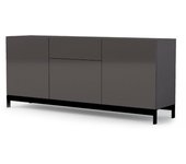 Aparador allel, aparador de cocina con 3 puertas y 1 cajón, buffet de salón, 100% made in italy, 170x40h72 cm, antracita brillo