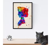 Set de 3 láminas para enmarcar estilo acuarela posters con imagenes de peter pan campanilla y sus amigos en 30x40 cm marco blanco - a4