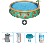 Paquete de piscina - bestway - alrededor - 457x457x84 cm + accesorios cb53
