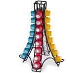 Relaxdays portacápsulas compatible con nespresso, 32 cápsulas, soporte monodosis café metal, 30 x 21,5 x 21,5 cm, negro