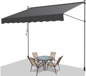 Toldo del balcón toldo retráctil manual el mango del balcón es gris a prueba de rayos ultravioleta 3,5 m
