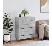 Aparador | aparador de comedor | armario de cocina de madera de ingeniería gris hormigón 69,5x34x90 cm cfw92922