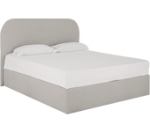 Laia - cama con canapé gris claro para colchón 160x200cm - decowood