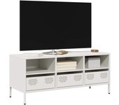 Vidaxl mueble para tv acero laminado en frío blanco 101,5x39x43,5 cm