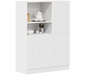 Juego de gabinetes de cocina de madera de ingeniería blanca de 2 piezas