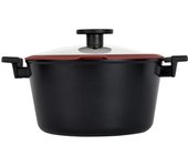 Cazuela alta antiadherente ecológica con tapa - línea tuscany - 28 cm