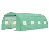 Invernadero de plástico, aproximadamente 6 x 3 x 2 m, con 8 ventanas, puerta deslizante