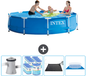 Paquete de piscina - intex - alrededor - 305x305x76 cm + accesorios cb91