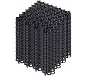 Kadax baldosas estabilizadoras de plástico de 50 cm, estabilizadores de grava, losas de césped para jardines, rejillas de césped (negro, 16 unidades)