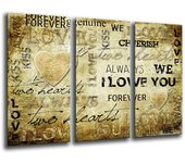 Carta letras vintage, impresión fotográfica sobre madera, cuadro moderno decorativo