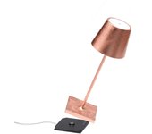 Lámpara de mesa led poldina pro mini copper leaf recargable y regulable con batería de hasta 12 horas